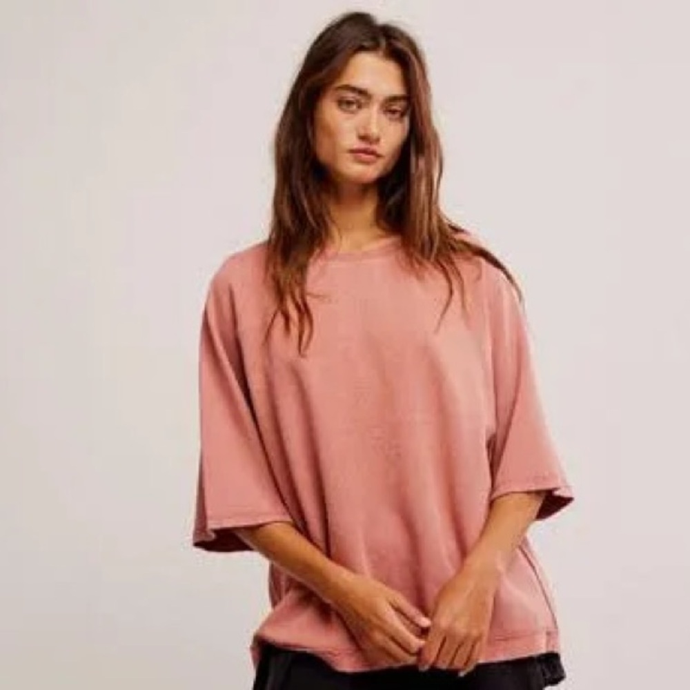 NWT Free People Joah Oversize Cotton Blend T-Shirt Size XL